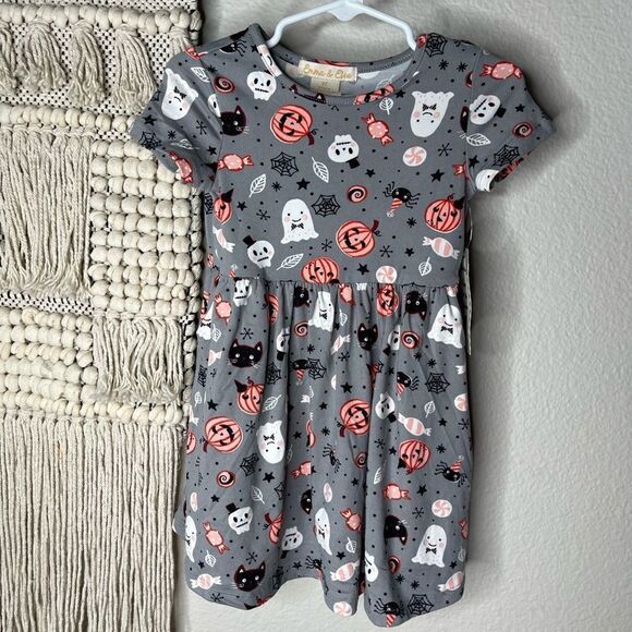 Gray Pumpkin Cat Halloween Dress 2T - Picture 1 of 3